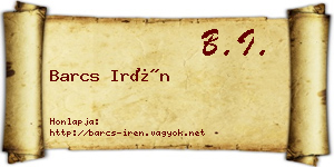 Barcs Irén névjegykártya